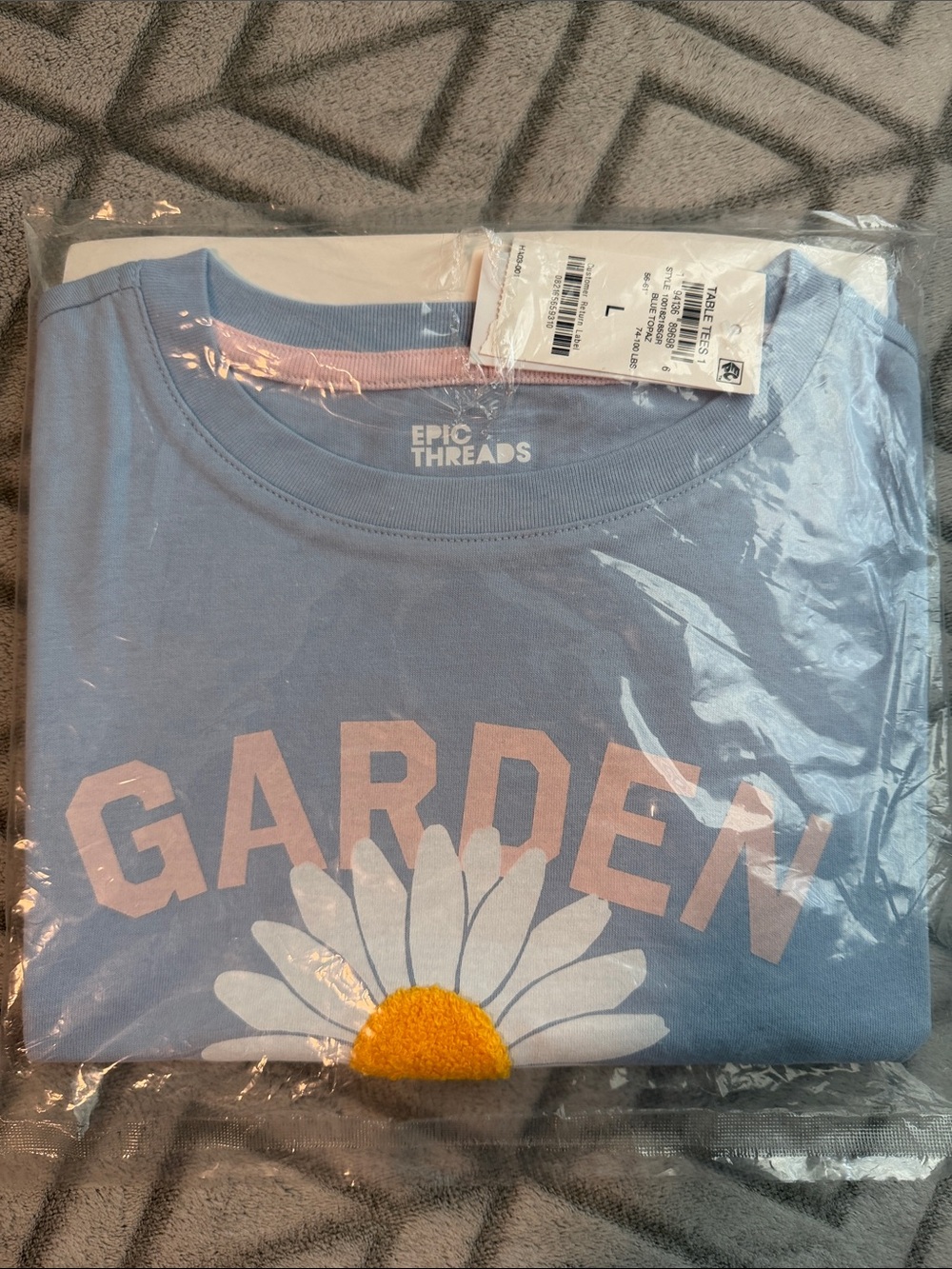 Epic Threads Light Blue 'Garden' Daisy Graphic Tee with Pink Text